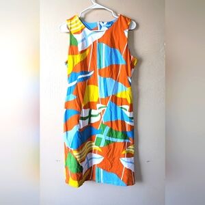 J. McLAUGHLIN Chic Shift Dress, Colorful, Graphic, Stretch, Summer, Bold, M